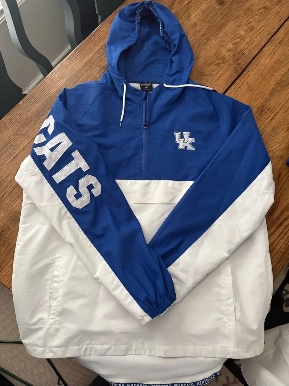 Colosseum Blue and White Hooded Jacket